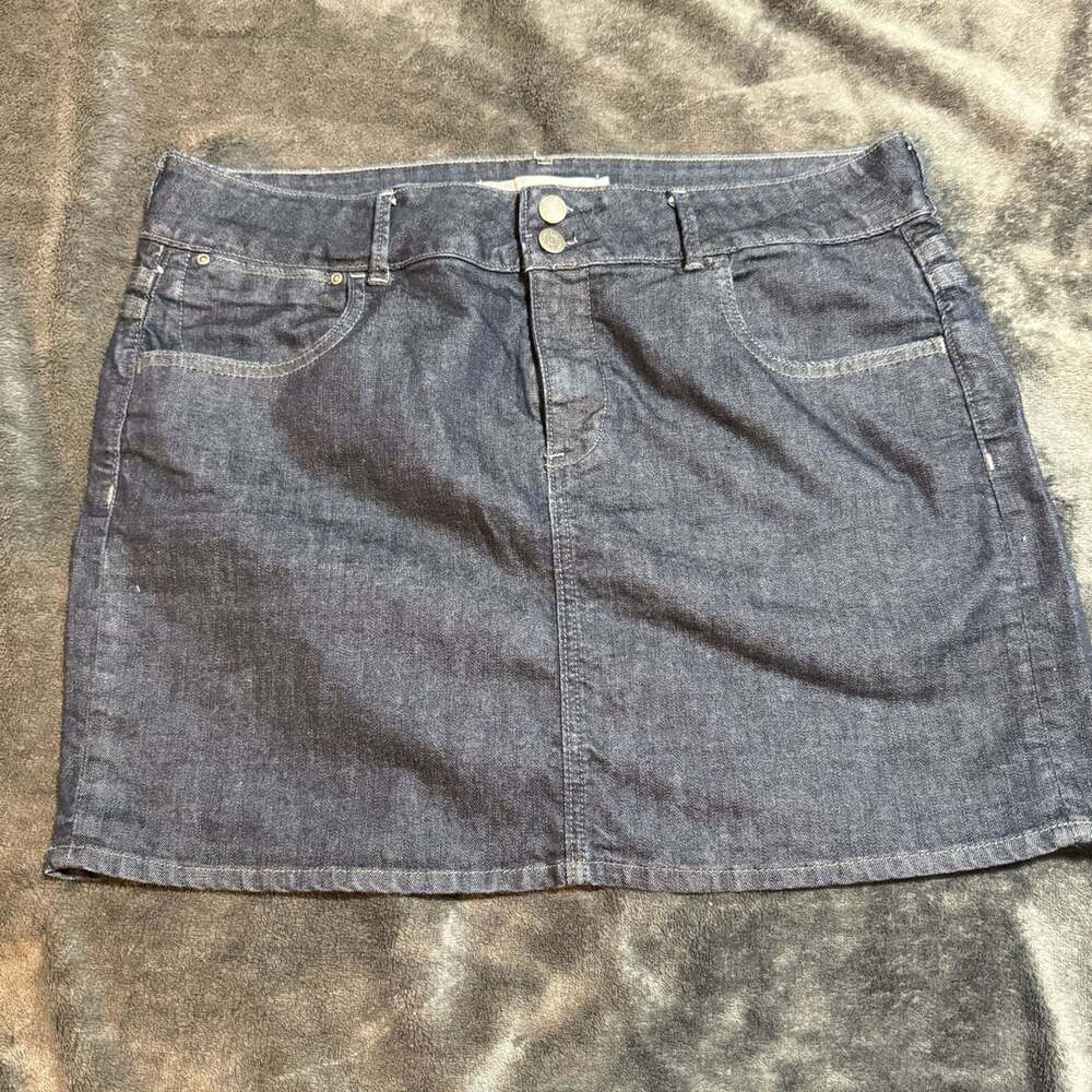 Old Navy Stretch 16 Dark Blue Denim Mini Skirt with Pockets